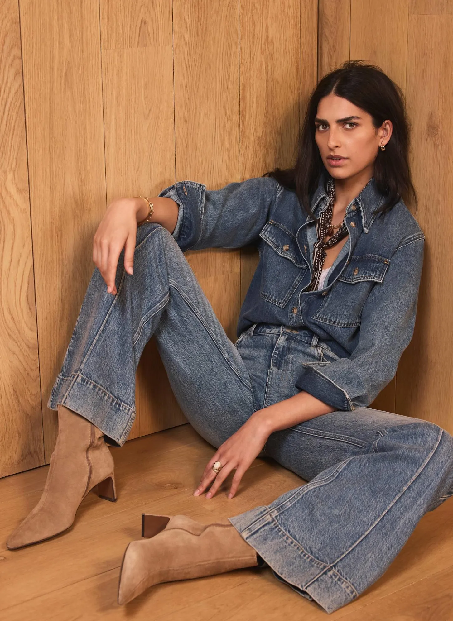 Indigo Cropped Denim Shirt