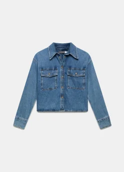 Indigo Cropped Denim Shirt