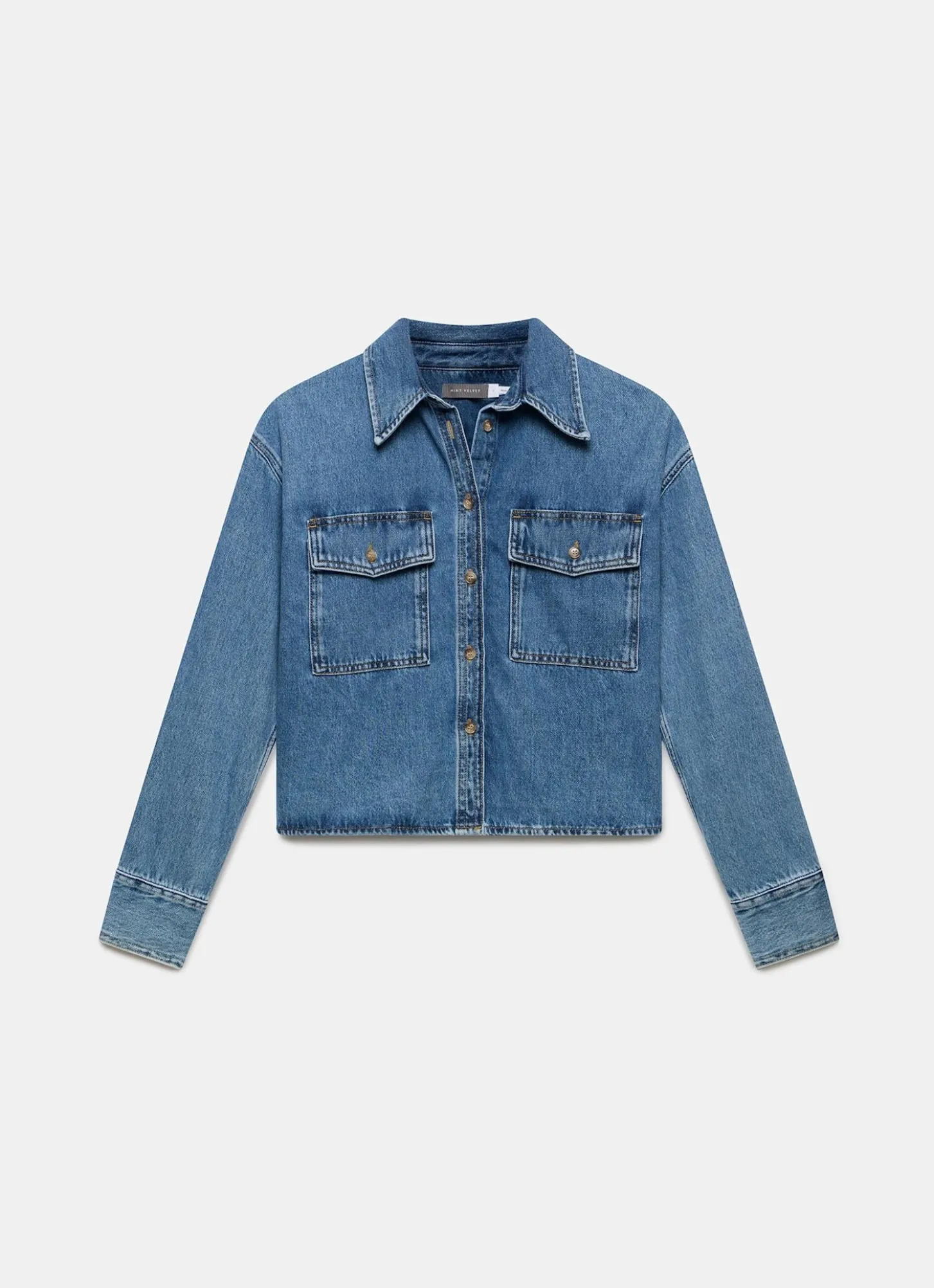 Indigo Cropped Denim Shirt