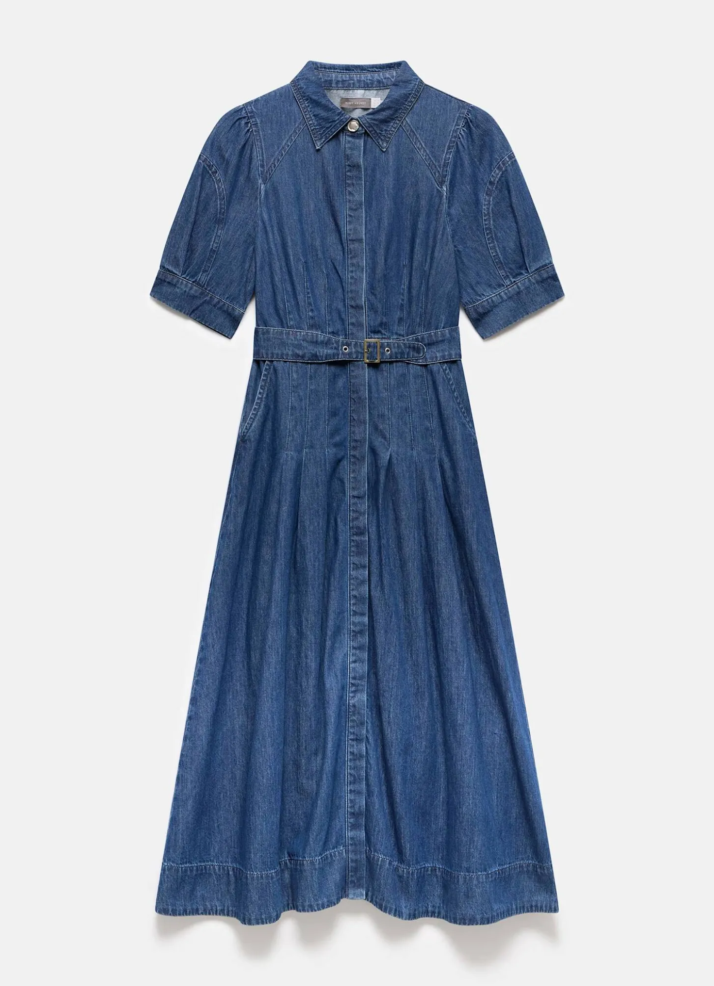 Indigo Denim Midi Shirt Dress