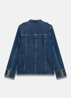 Indigo Denim Military Jacket