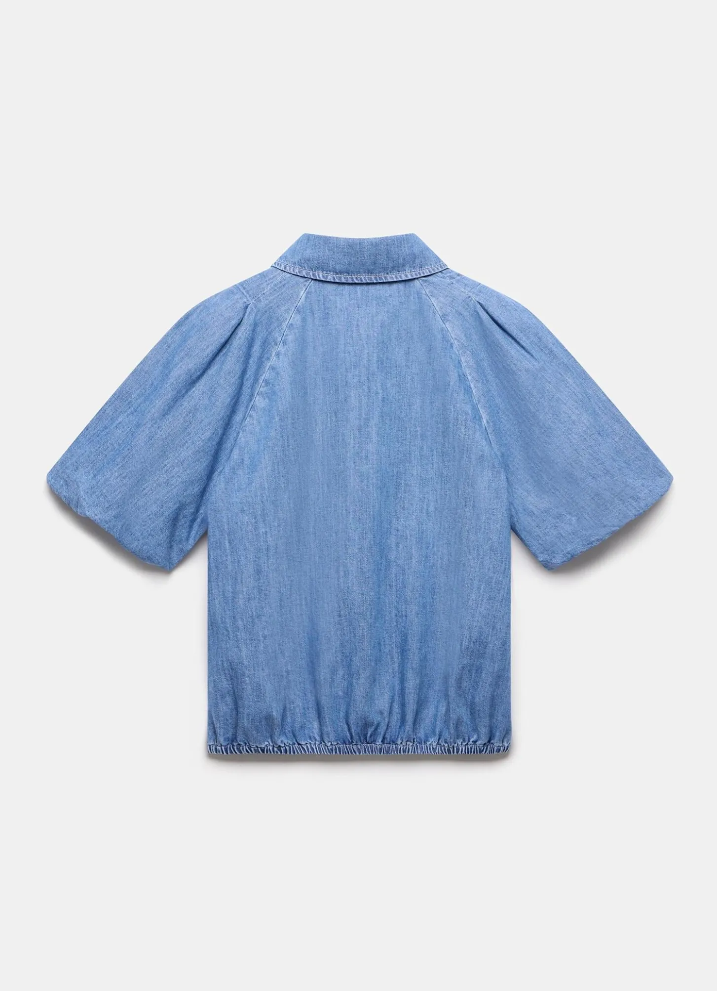 Indigo Denim Puff Sleeve Shirt