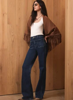 Indigo Relaxed Straight Patch Pocket Jeans