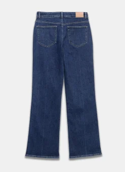 Indigo Relaxed Straight Patch Pocket Jeans