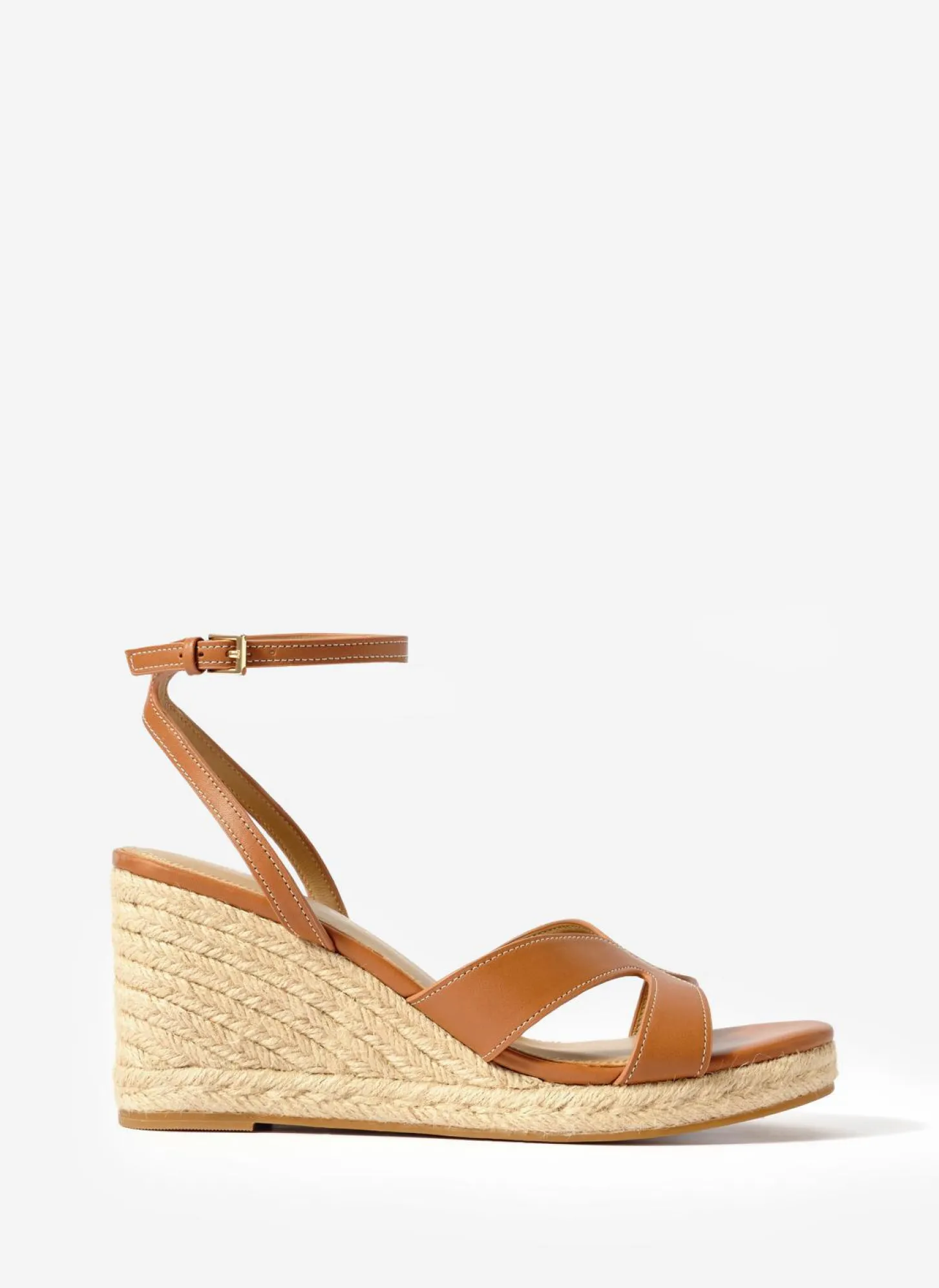 Jase Tan Leather Espadrille Wedges