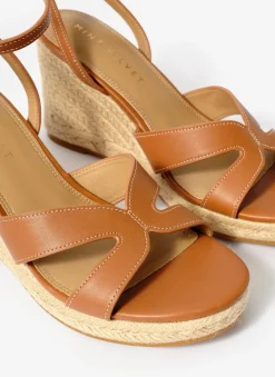 Jase Tan Leather Espadrille Wedges