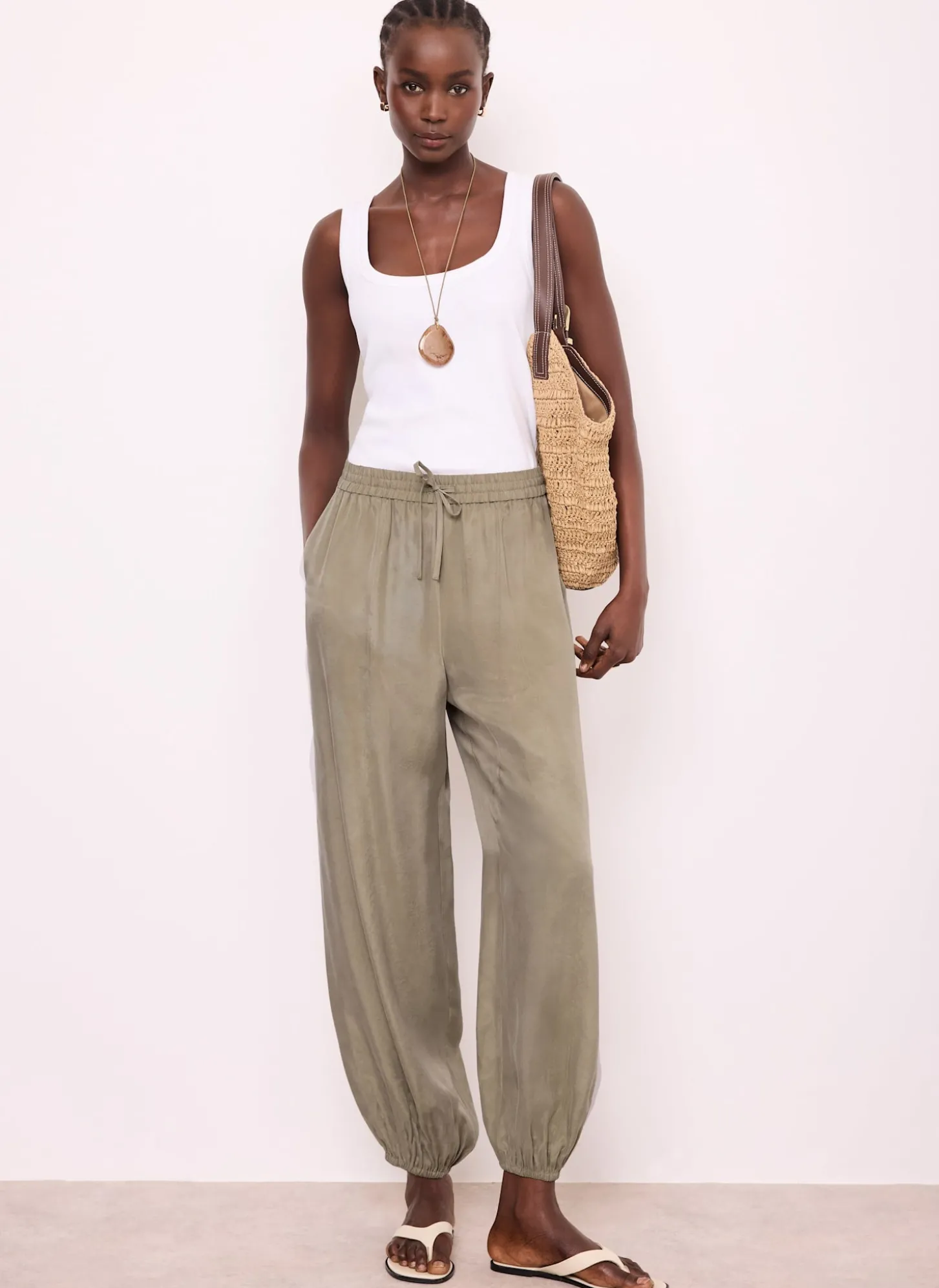 Khaki Balloon Trousers