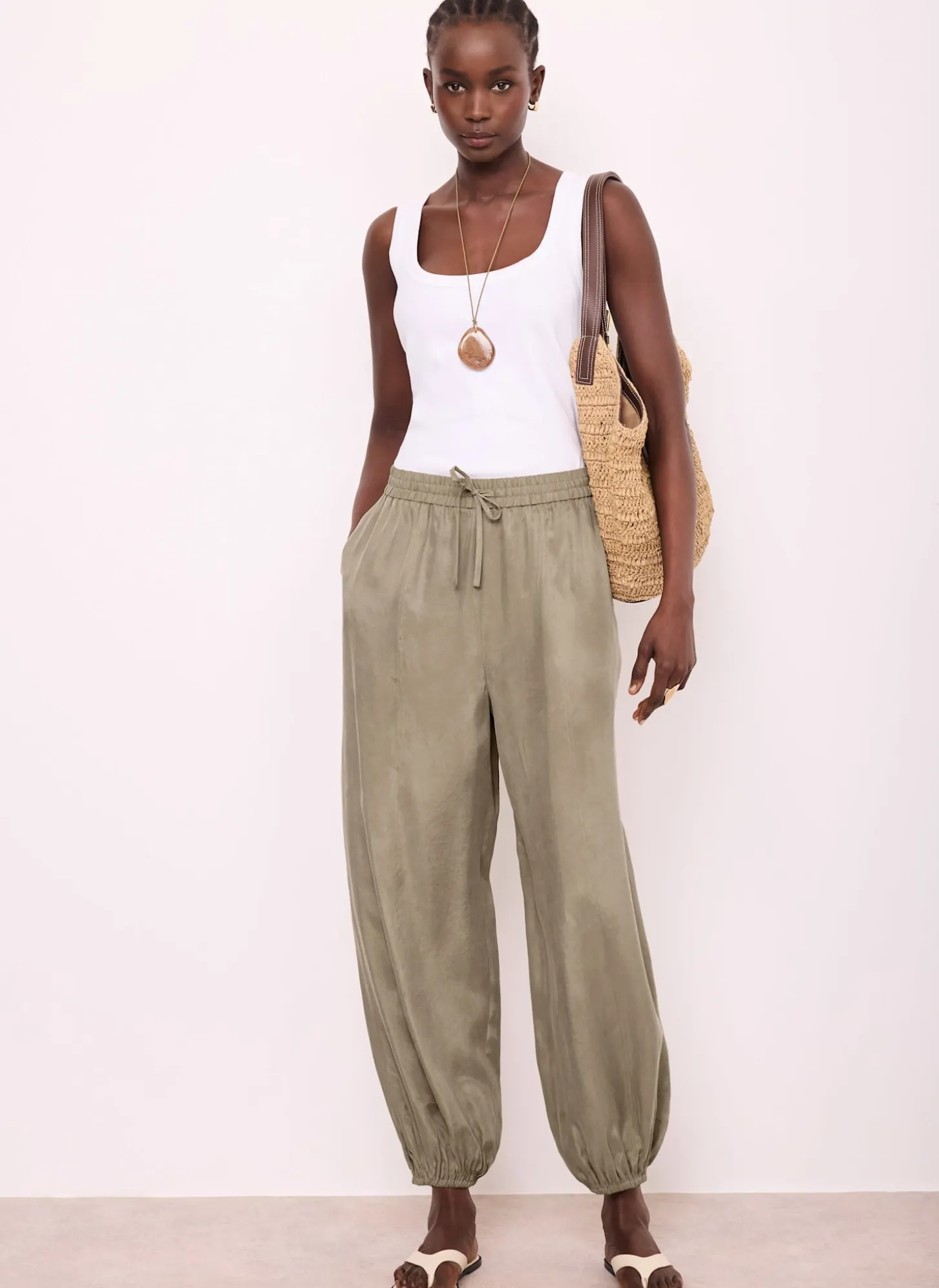 Khaki Balloon Trousers