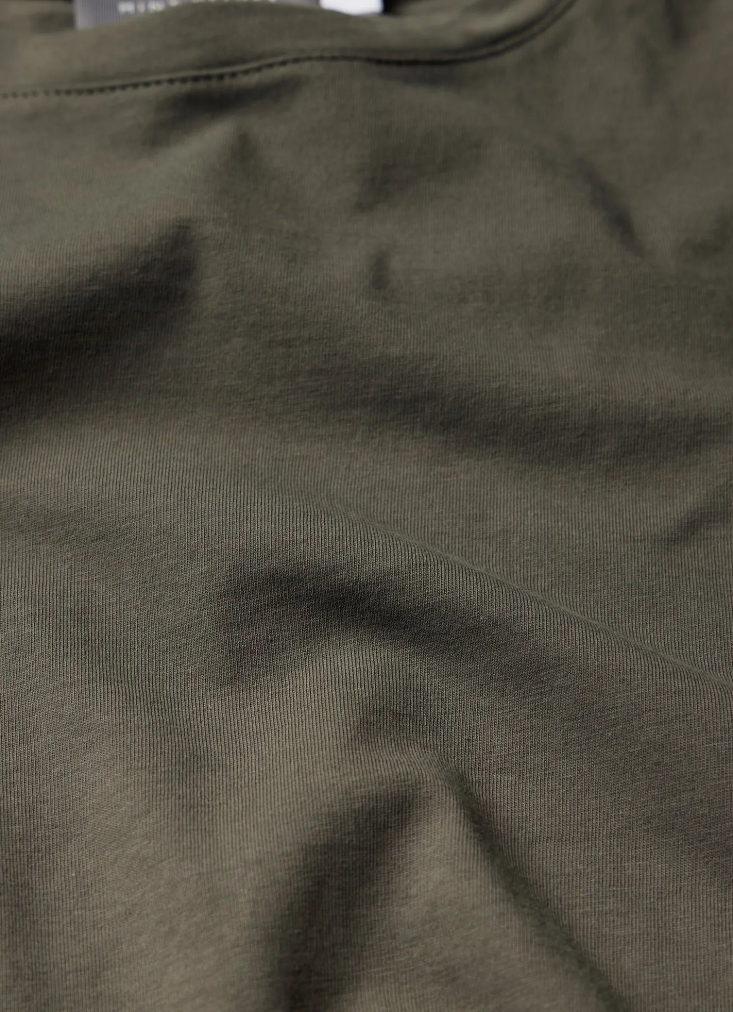 Khaki Cotton Extended Shoulder T-Shirt