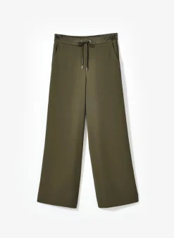 Khaki Side Stripe Wide Trousers