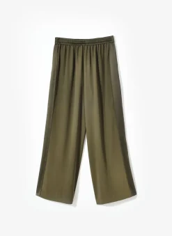 Khaki Side Stripe Wide Trousers