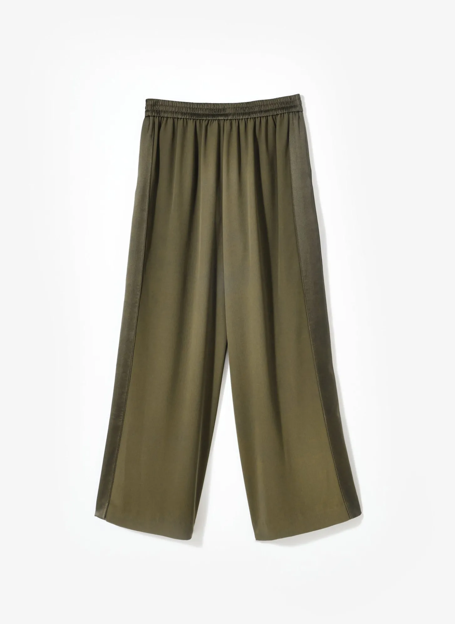 Khaki Side Stripe Wide Trousers