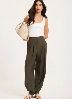 Khaki Soft Balloon Trousers