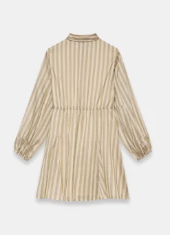 Khaki Stripe Wrap Mini Dress