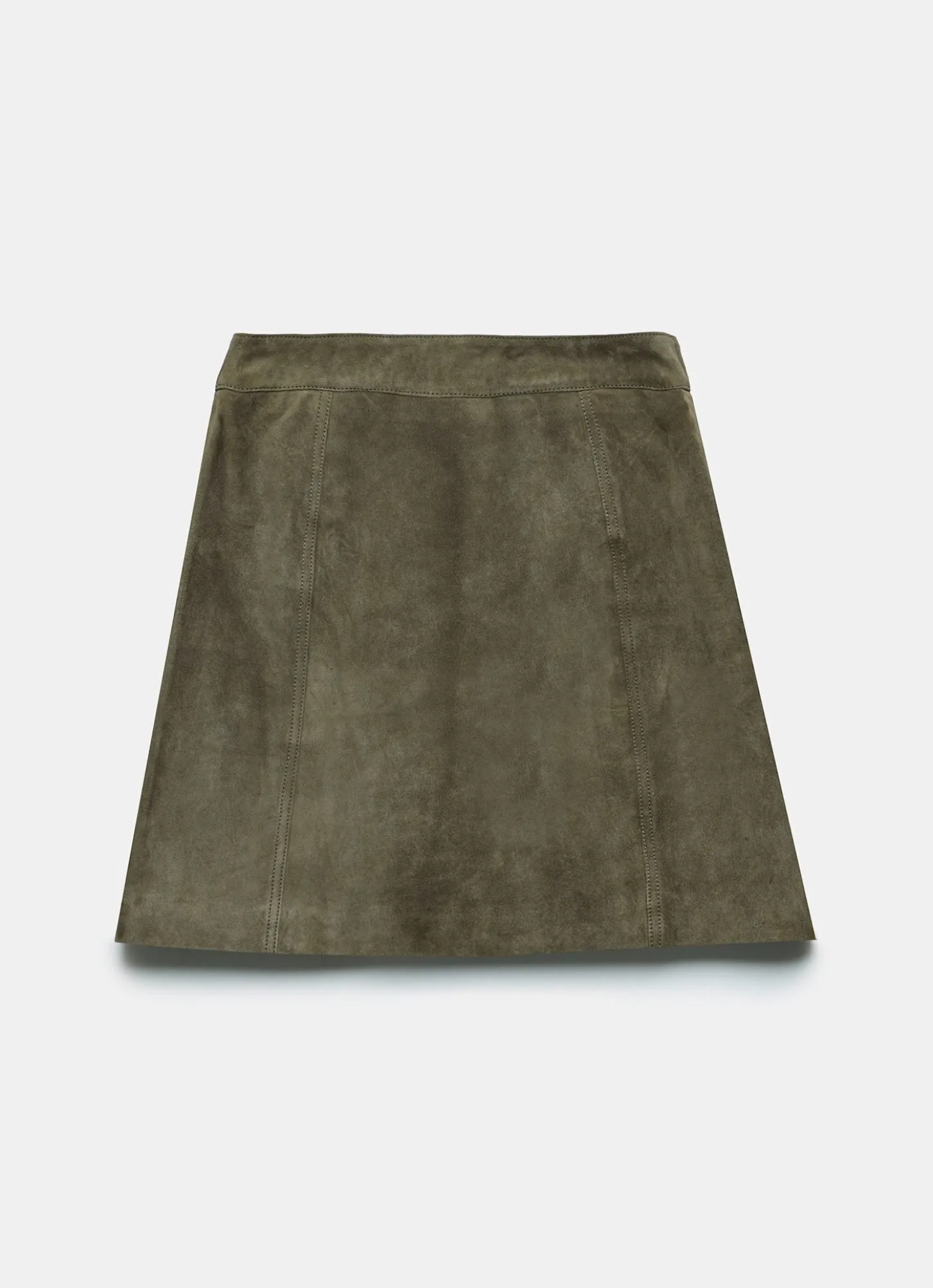 Khaki Suede Mini Skirt