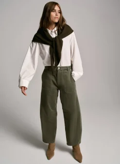 Khaki Utility Barrel Jeans