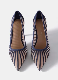Kya Navy Caged Court Shoe