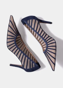 Kya Navy Caged Court Shoe