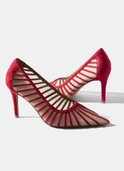 Kya Red Caged Court Shoe