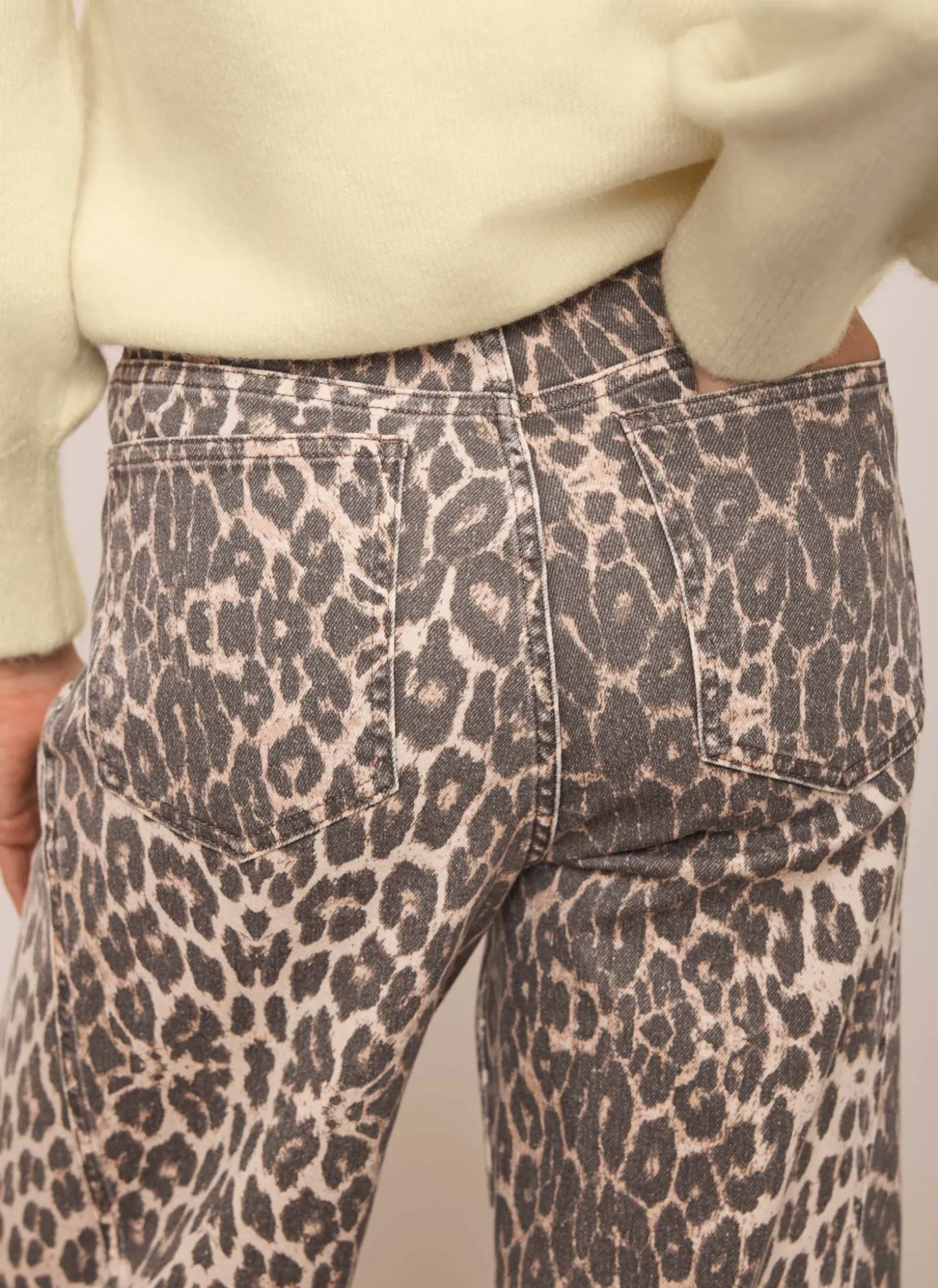 Leopard Print Barrel Leg Jeans