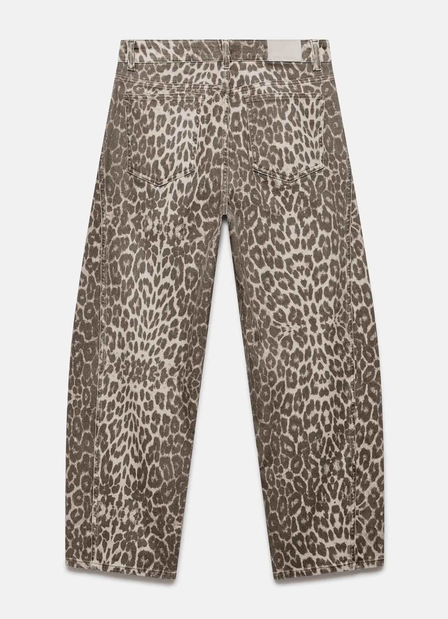 Leopard Print Barrel Leg Jeans