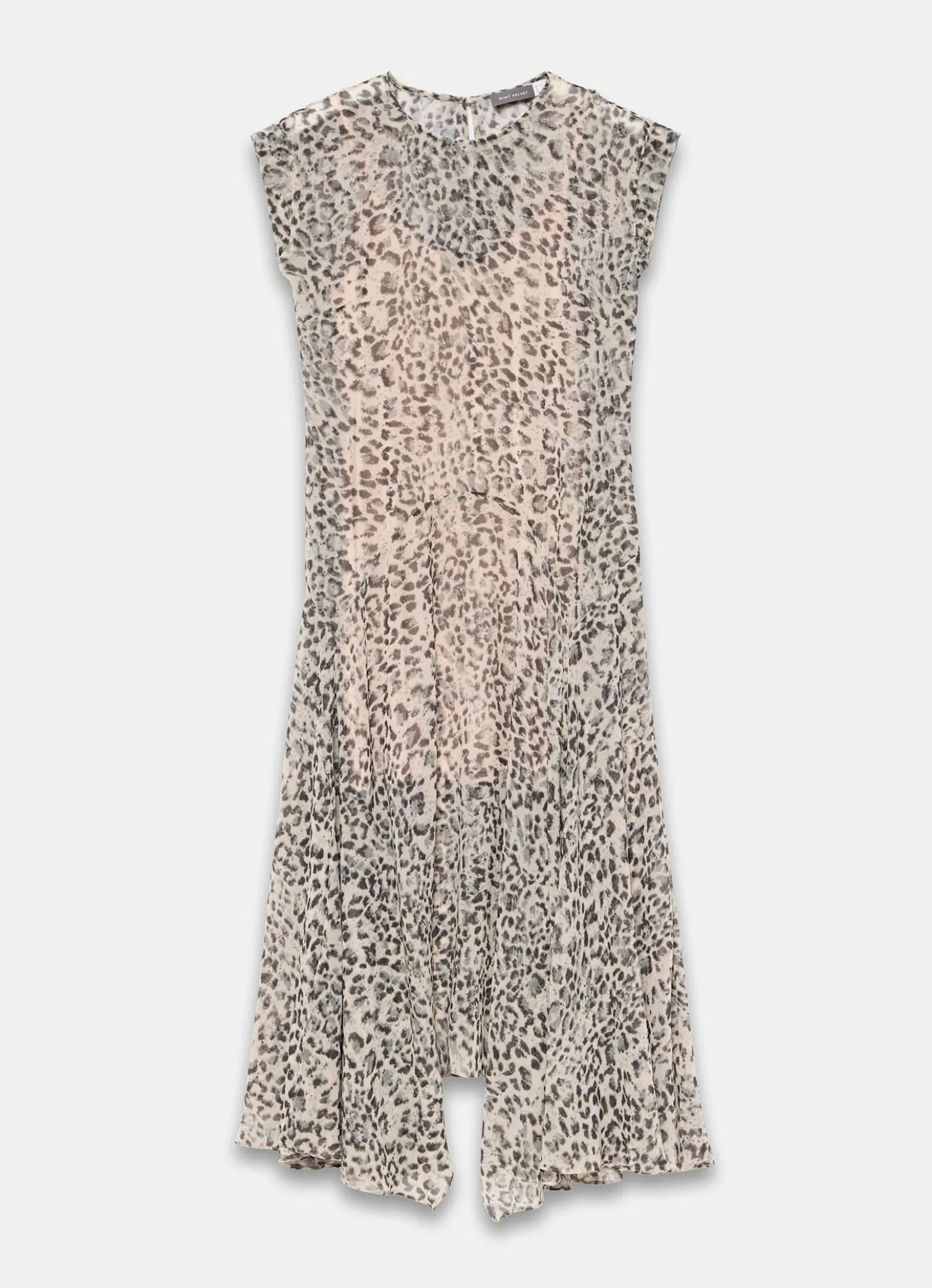 Leopard Print Cap Sleeve Midi Dress