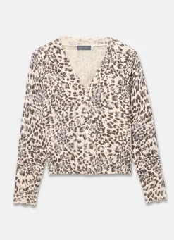 Leopard Print Cotton Cardigan