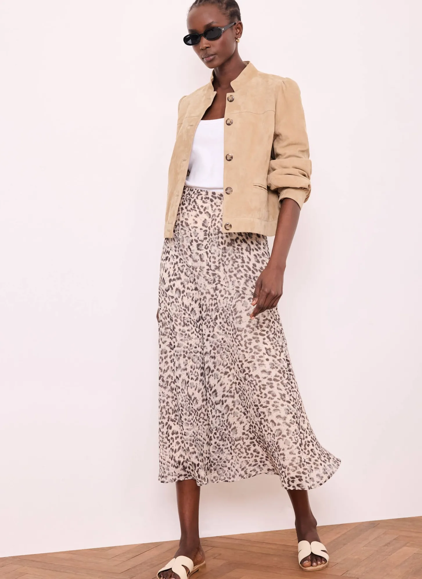 Leopard Print Midi Skirt