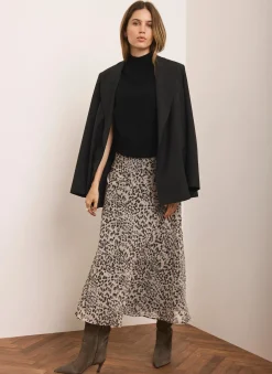 Leopard Print Midi Skirt