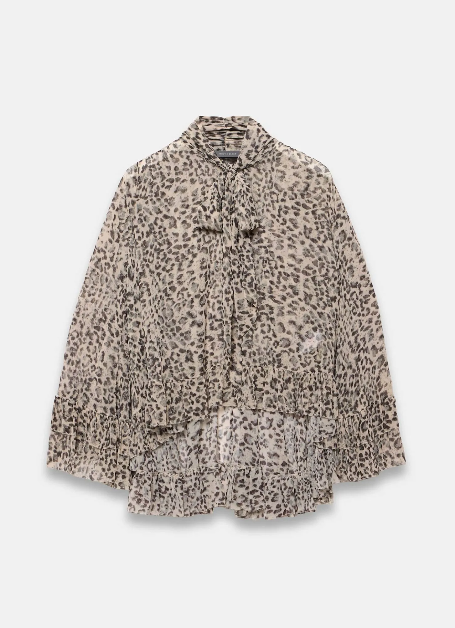 Leopard Print Ruffle Blouse