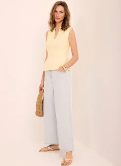 Light Indigo Ankle Wide Jeans