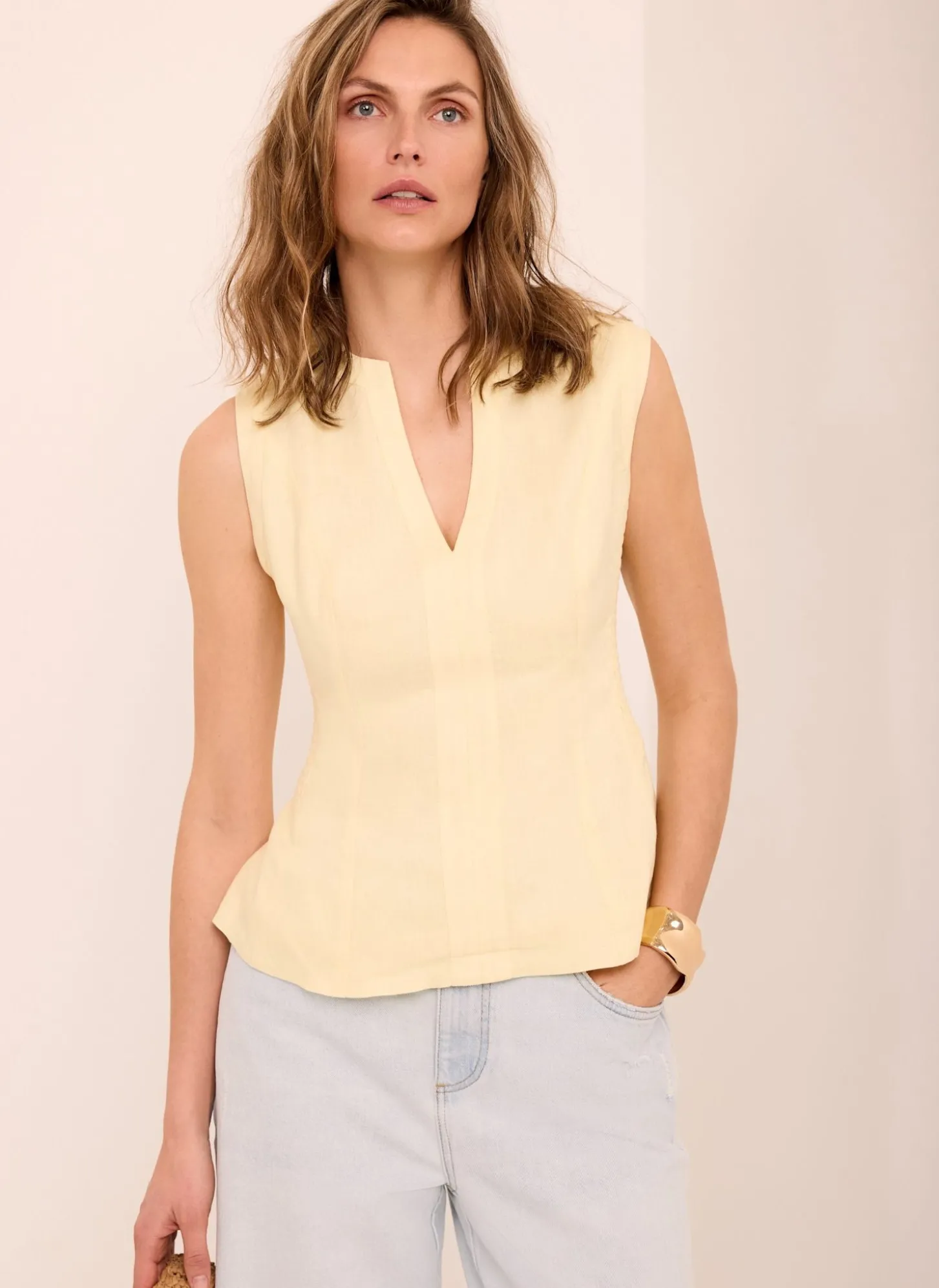 Light Indigo Ankle Wide Jeans