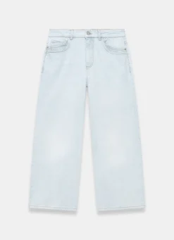 Light Indigo Ankle Wide Jeans