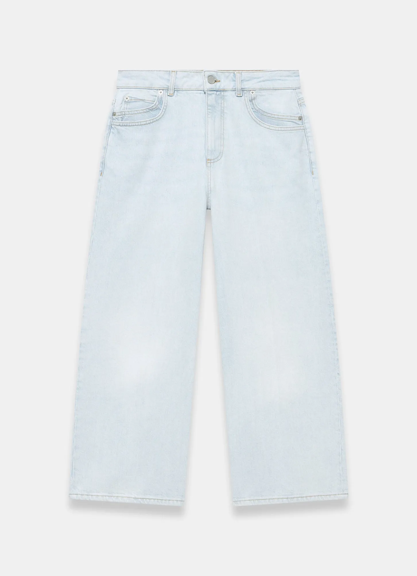 Light Indigo Ankle Wide Jeans