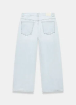 Light Indigo Ankle Wide Jeans