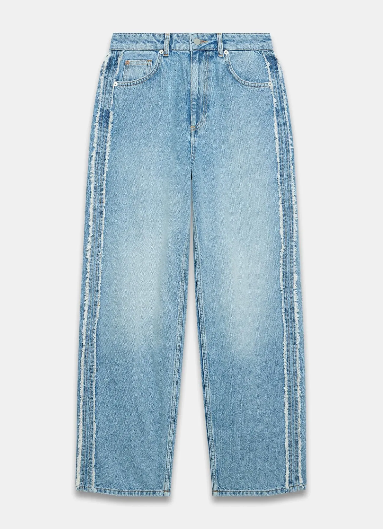 Light Indigo Wash Side Trim Boyfriend Jeans