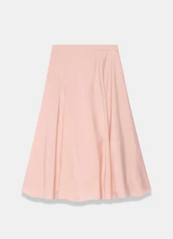 Light Pink A Line Midi Skirt