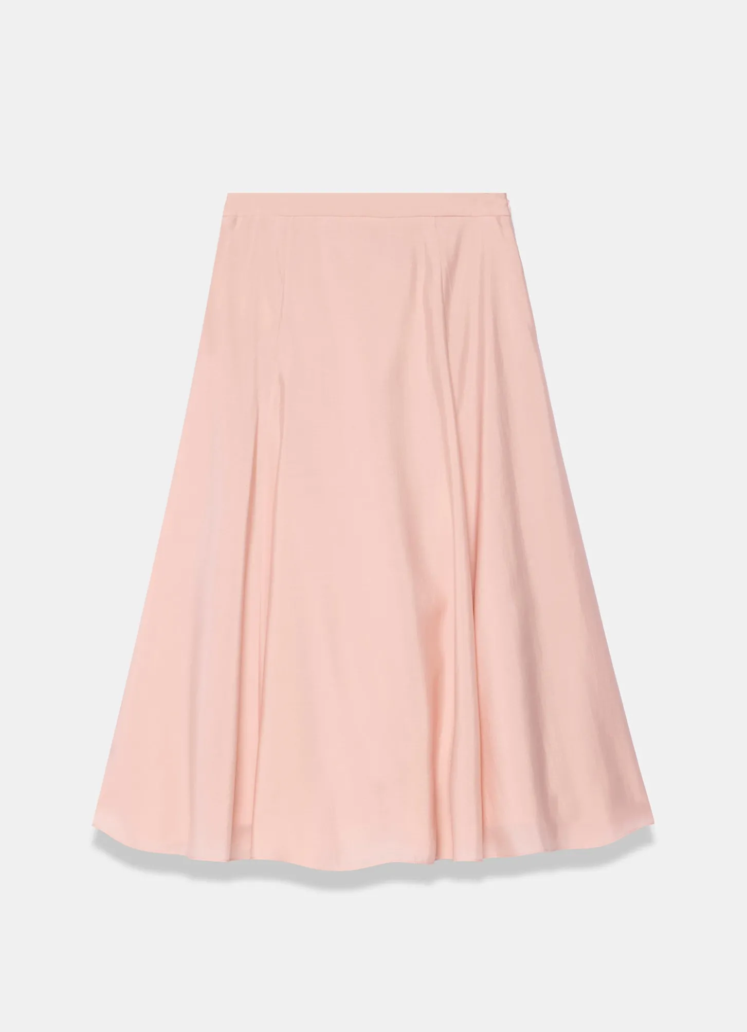 Light Pink A Line Midi Skirt
