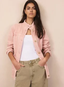 Light Pink Cotton Utility Shacket