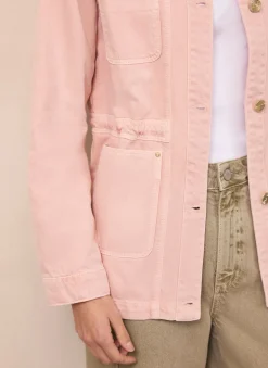 Light Pink Cotton Utility Shacket