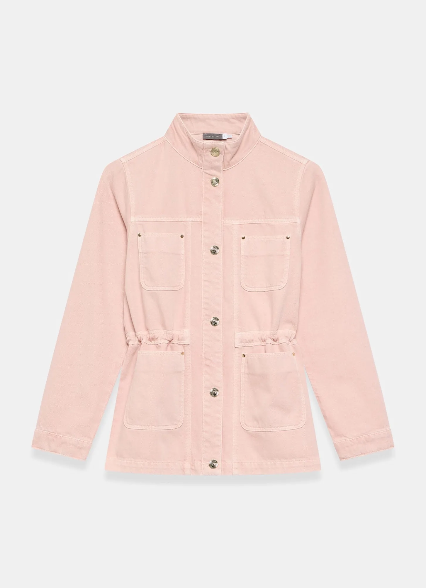 Light Pink Cotton Utility Shacket