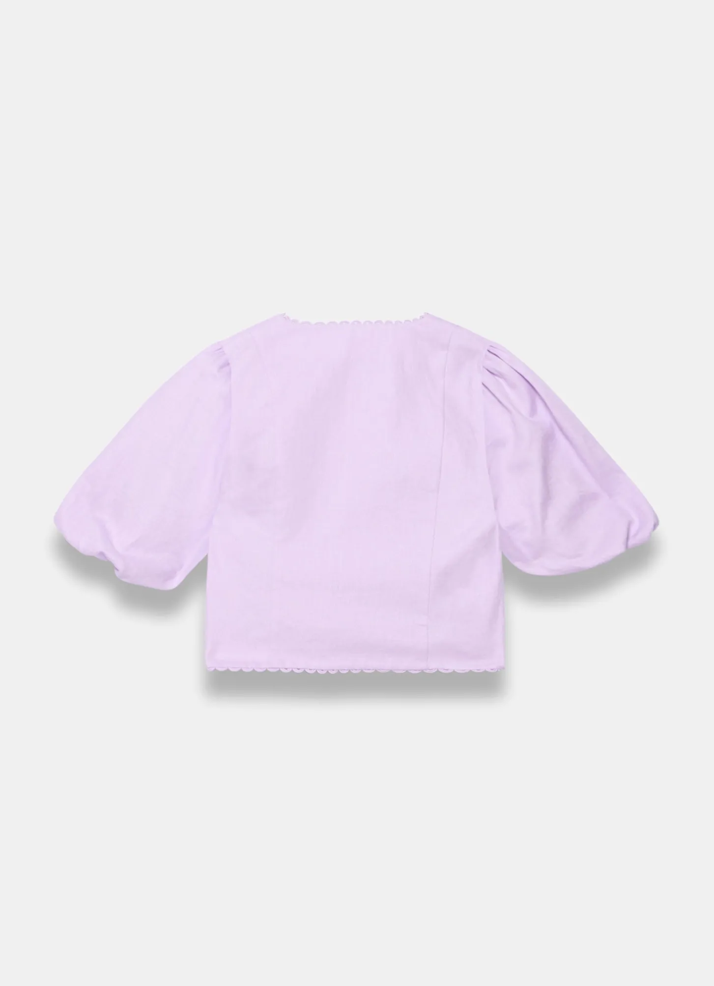 Lilac Linen Puff Sleeve Top