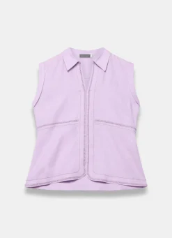 Lilac Linen Sleeveless Shirt