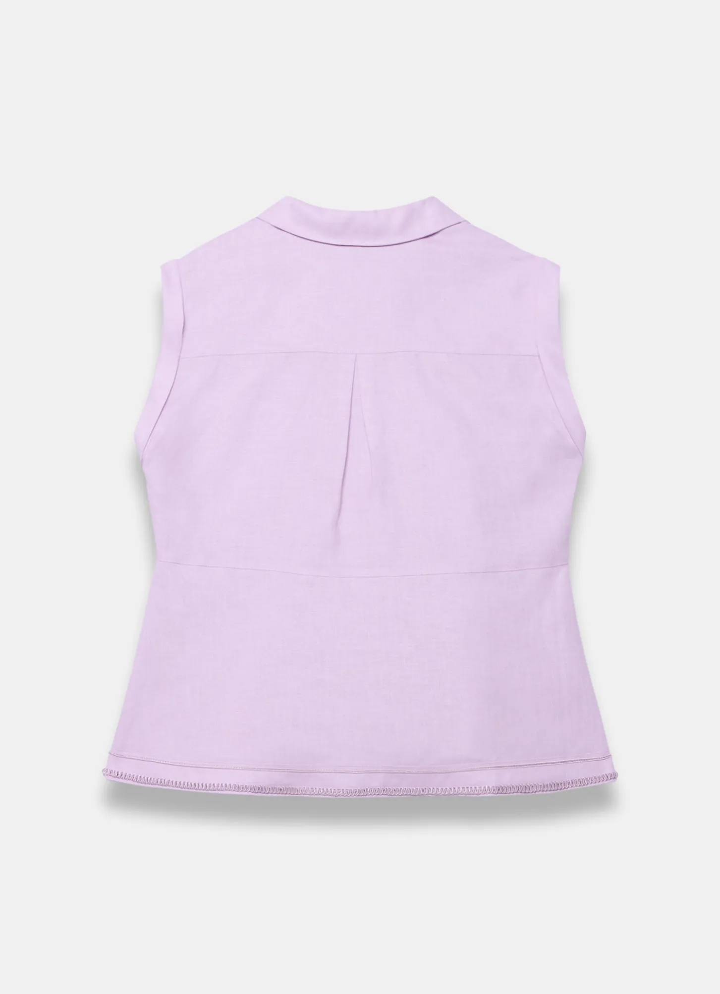 Lilac Linen Sleeveless Shirt