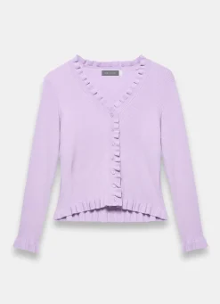 Lilac Ruffle Detail Cardigan