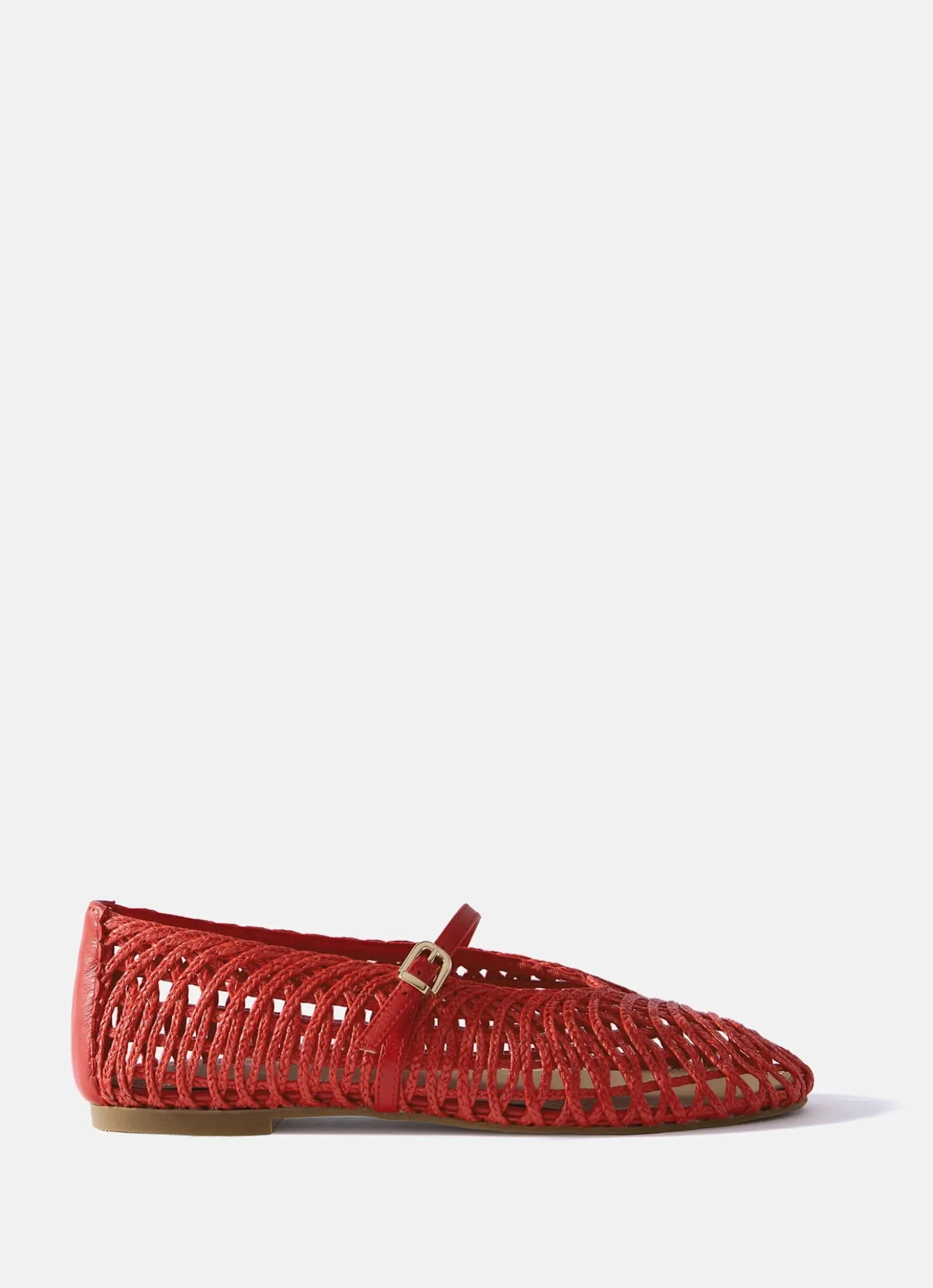 Lily Red Woven Ballet Flat Pumps