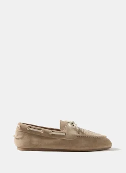Livi Neutral Suede Boat Shoes