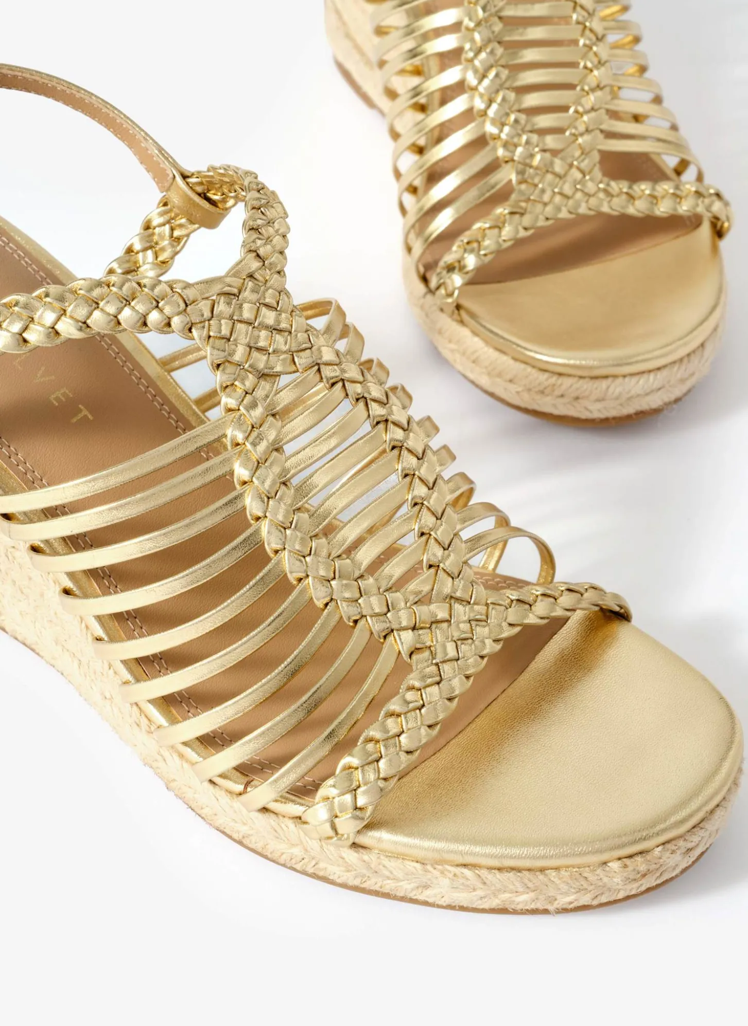 Lizzy Gold Espadrille Wedges