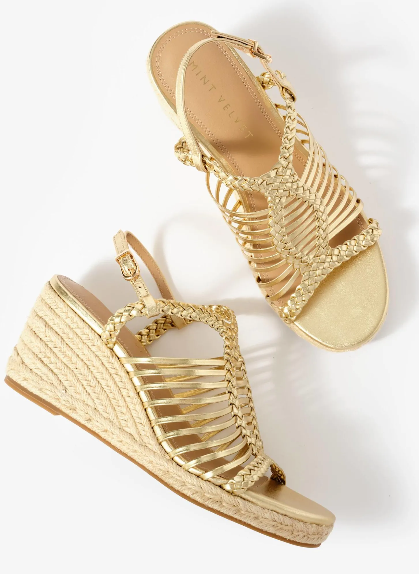 Lizzy Gold Espadrille Wedges