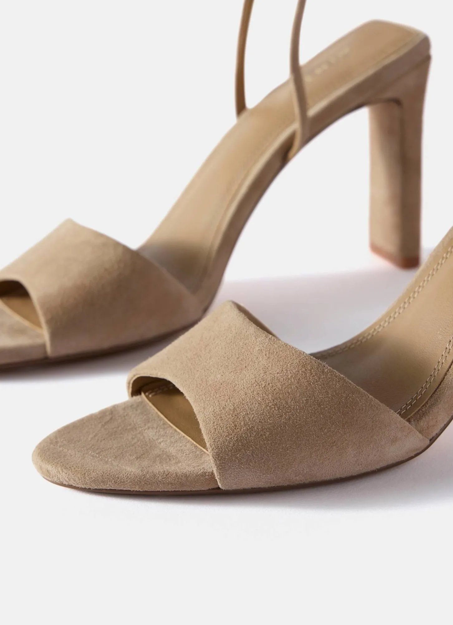 Lou Neutral Suede High Heel Sandals